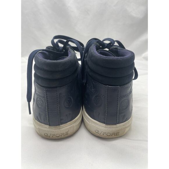 GFore Men 10 Debossed Quarter G Twilight Blue Leather Street Chukka Sneakers - Picture 7 of 13